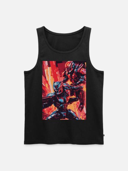 robot 05 - Männer Premium Bio Tank Top - Schwarz