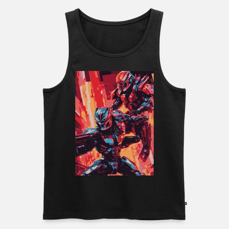 robot 05 - Männer Premium Bio Tank Top - Schwarz