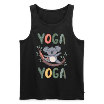 Yoga Koala - Débardeur bio Premium Homme - noir - Devant - Michal (187cm)