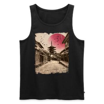 Japan Vintage Kyoto japanische Kunst - Männer Premium Bio Tank Top - Schwarz - Vorne - AI Model Male 178 light (178cm)