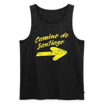 Camino de Santiago - Men's Premium Organic Tank Top - black - Front - AI Model Male 178 light (178cm)