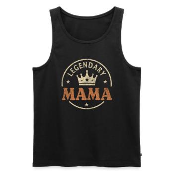 LEGENDARY MAMA Vintage Krone Beste MAMA Ever - Männer Premium Bio Tank Top - Schwarz - Vorne - Michal (187cm)