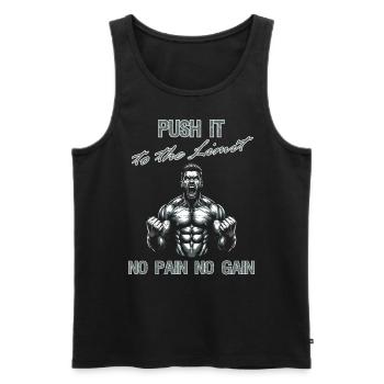 Gym Fitness Bodybuilding Push it to the Limit - Men's Premium Organic Tank Top - black - Front - AI Model Male 178 light (178cm)