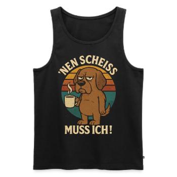 N Scheiß muss ich - Männer Premium Bio Tank Top - Schwarz - Vorne - AI Model Male 178 light (178cm)