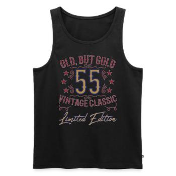55e anniversaire Vintage drôle de dicton - Débardeur bio Premium Homme - noir - Devant - Michal (187cm)