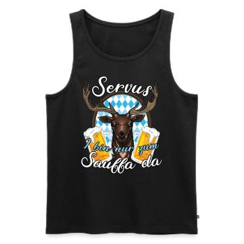Bayern Volksfest Bier Saufen Lederhose Hirsch - Männer Premium Bio Tank Top - Schwarz - Vorne - Michal (187cm)