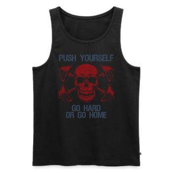 Bodybuilding Vintage Gym Fitness - Männer Premium Bio Tank Top - Schwarz - Vorne - Michal (187cm)