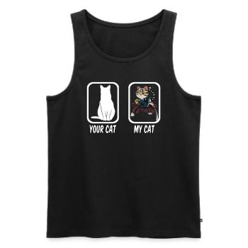 Funny Cat Pet Anime Kitten - Men's Premium Organic Tank Top - black - Front - AI Model Male 178 light (178cm)