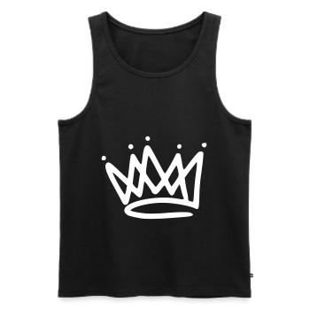 Emoji Krone Kronen Skizze weiß - Männer Premium Bio Tank Top - Schwarz - Vorne - AI Model Male 178 light (178cm)
