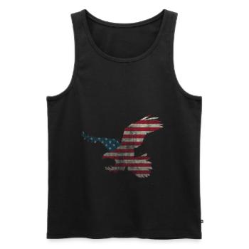 Eagle American Flag July 4 USA Patriotic - Men's Premium Organic Tank Top - black - Front - Michal (187cm)