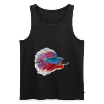 Kampffisch Aquaristik Gesichtsmaske - Männer Premium Bio Tank Top - Schwarz - Vorne - AI Model Male 178 light (178cm)