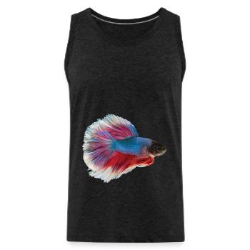 Kampffisch Aquaristik Gesichtsmaske - Männer Premium Bio Tank Top - Anthrazit - Vorne - Alexander (188cm)