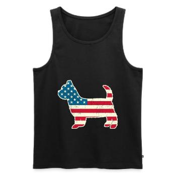4th of July Yorkshire Terrier Dog American Flag US - Men's Premium Organic Tank Top - black - Front - Michal (187cm)