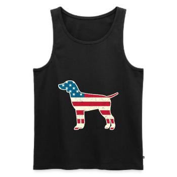 4th of July German Pointer American Flag Dog USA - Männer Premium Bio Tank Top - Schwarz - Vorne - Michal (187cm)