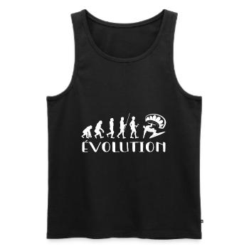 Évolution Du Singe Au surfeur - Débardeur bio Premium Homme - noir - Devant - AI Model Male 178 light (178cm)