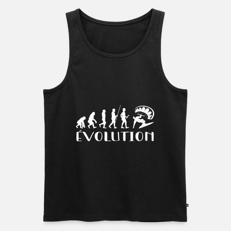Évolution Du Singe Au surfeur - Débardeur bio Premium Homme - noir