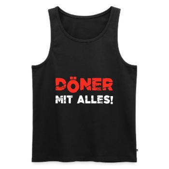 Döner mit alles Döner Kebab - Männer Premium Bio Tank Top - Schwarz - Vorne - AI Model Male 178 light (178cm)