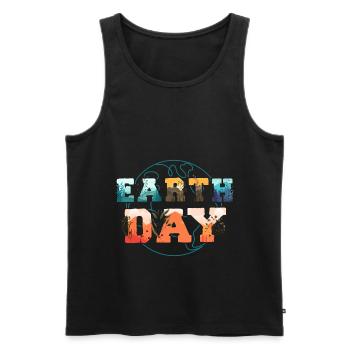 Earth Awareness Nature Rescue Plant Care - Men's Premium Organic Tank Top - black - Front - AI Model Male 178 light (178cm)