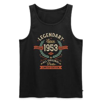 Légendaire depuis 1953, toutes les pièces d’origine - Débardeur bio Premium Homme - noir - Devant - Michal (187cm)