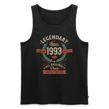 Legendary Since 1993, All Original Parts - Men's Premium Organic Tank Top - black - Front - Michal (187cm)