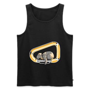 Koala Carabiner Escalade Animal Mignon Bloc - Débardeur bio Premium Homme - noir - Devant - AI Model Male 178 light (178cm)