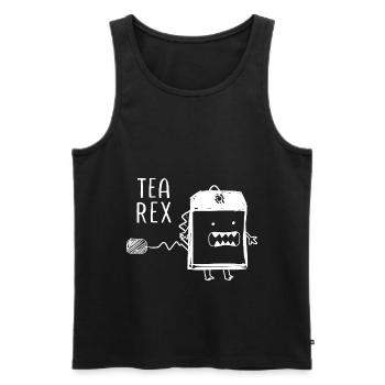 Funny Tea Saying Trex Dinosaur - Men's Premium Organic Tank Top - black - Front - Michal (187cm)