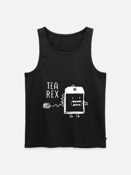 Funny Tea Saying Trex Dinosaur - Men's Premium Organic Tank Top - black