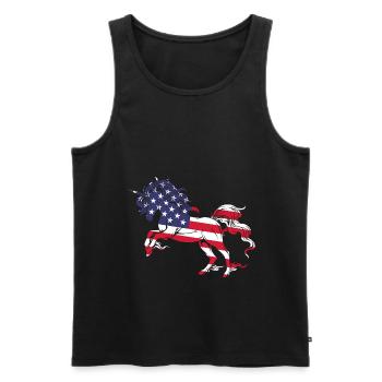American Unicorn Women Girls 4 juillet - Débardeur bio Premium Homme - noir - Devant - Michal (187cm)