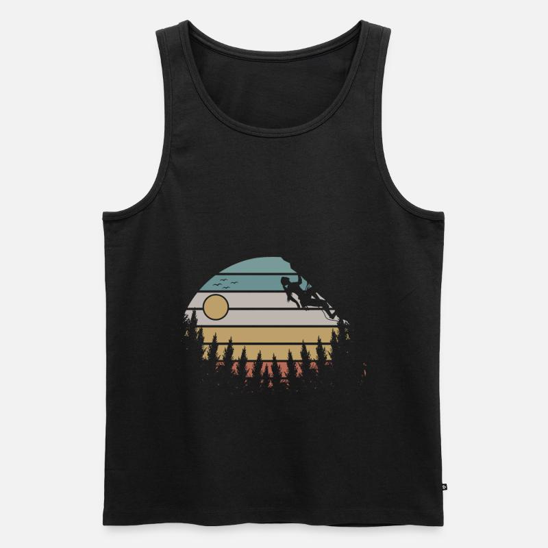 Retro Klettern Mädchen Kletterer Bouldern - Männer Premium Bio Tank Top - Schwarz