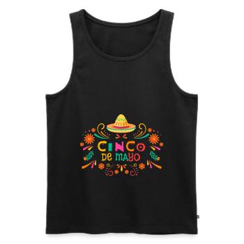 Sombrero Fiesta Cheerful Cinco De Mayo - Men's Premium Organic Tank Top - black - Front - Michal (187cm)
