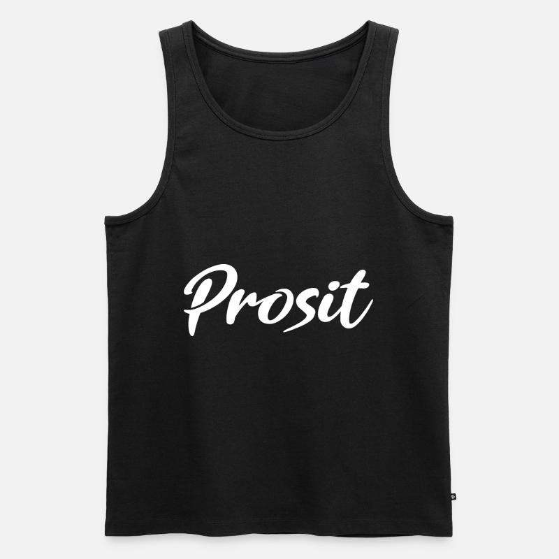 Prosit Prost Trinkspruch - Männer Premium Bio Tank Top - Schwarz