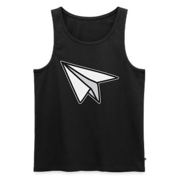 Lightness and freedom paper airplane - Men's Premium Organic Tank Top - black - Front - Michal (187cm)