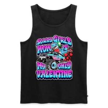 Sorry Girls Mom is my Valentine T-rex Boys - Men's Premium Organic Tank Top - black - Front - AI Model Male 178 light (178cm)