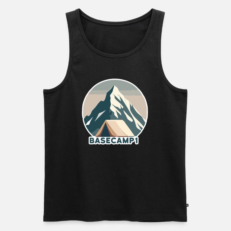 Bergsteiger Basislager 1 - Männer Premium Bio Tank Top - Schwarz