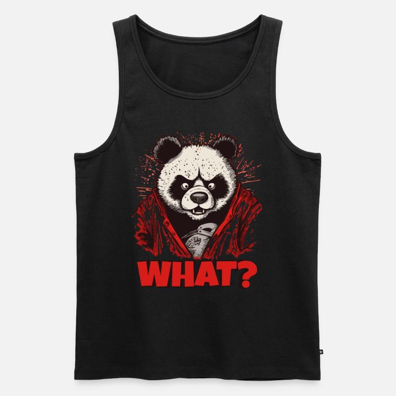 Wütender Pandabär - Männer Premium Bio Tank Top - Schwarz