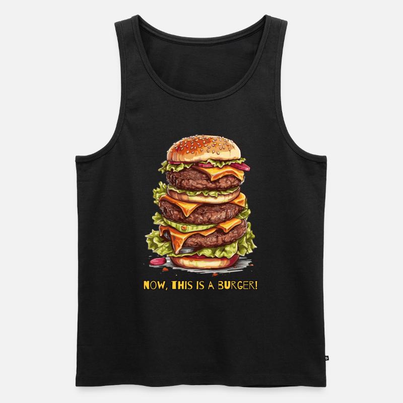 nun, das ist ein Burger - Männer Premium Bio Tank Top - Schwarz