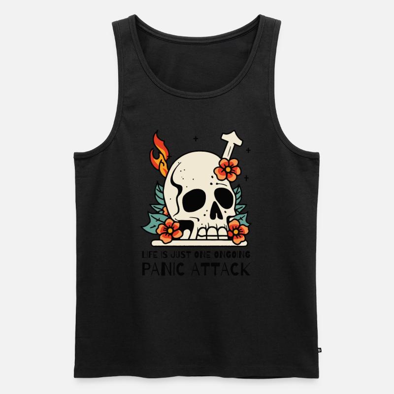Das Leben ist eine Panikattacke - Männer Premium Bio Tank Top - Schwarz