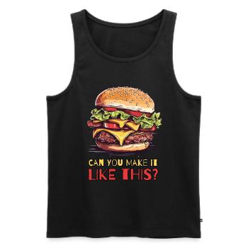 Können Sie das wie diesen Cheeseburger machen - Männer Premium Bio Tank Top - Schwarz - Vorne - Michal (187cm)