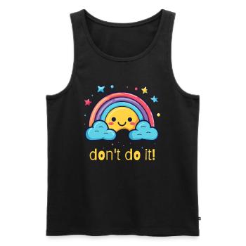 tu es nicht, glücklicher Regenbogen - Männer Premium Bio Tank Top - Schwarz - Vorne - Michal (187cm)