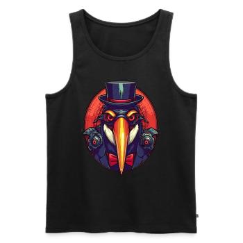 Pingouin gangster cool - Débardeur bio Premium Homme - noir - Devant - AI Model Male 178 light (178cm)