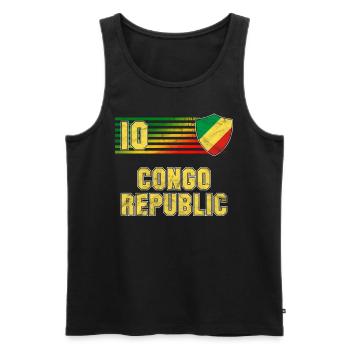 République du Congo - Débardeur bio Premium Homme - noir - Devant - AI Model Male 178 light (178cm)