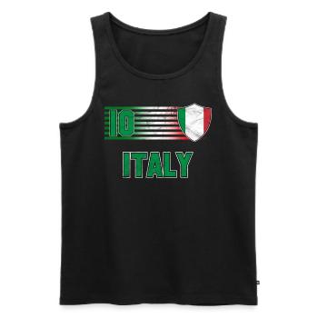 Italie - Débardeur bio Premium Homme - noir - Devant - AI Model Male 178 light (178cm)