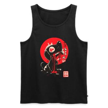 Japanese small dog of horror - Men's Premium Organic Tank Top - black - Front - AI Model Male 178 light (178cm)