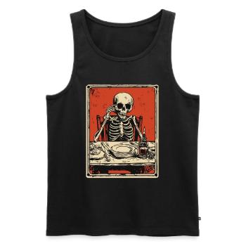 Bon Appetit Squelette - Débardeur bio Premium Homme - noir - Devant - AI Model Male 178 light (178cm)