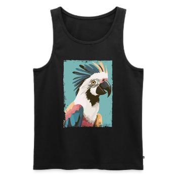 Majestic cockatoo - Men's Premium Organic Tank Top - black - Front - Michal (187cm)