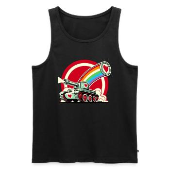 Rainbow Tank, Shoots Hearts of Love - Men's Premium Organic Tank Top - black - Front - Michal (187cm)