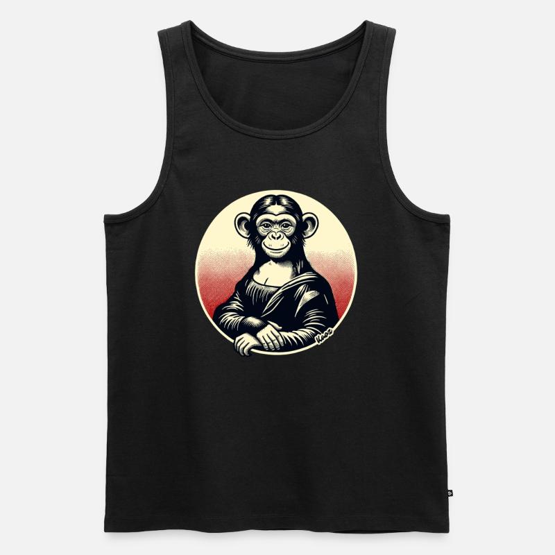 Mona-Affe – Verspieltes Affenmotiv - Männer Premium Bio Tank Top - Schwarz
