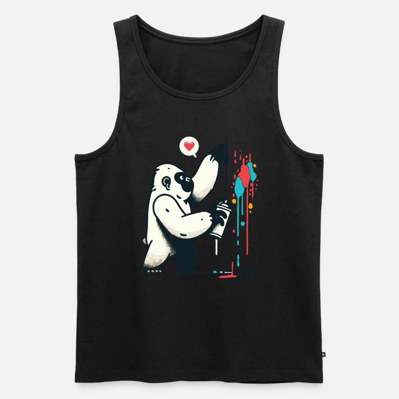 Graffiti-Gorilla mit Spraydose - Männer Premium Bio Tank Top - Schwarz