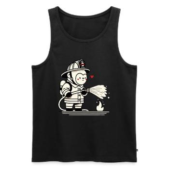 Little gorilla firefighter - Men's Premium Organic Tank Top - black - Front - AI Model Male 178 light (178cm)