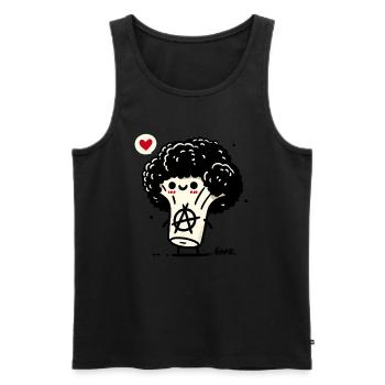 funny vegetable anarcho broccoli punk - Men's Premium Organic Tank Top - black - Front - AI Model Male 178 light (178cm)